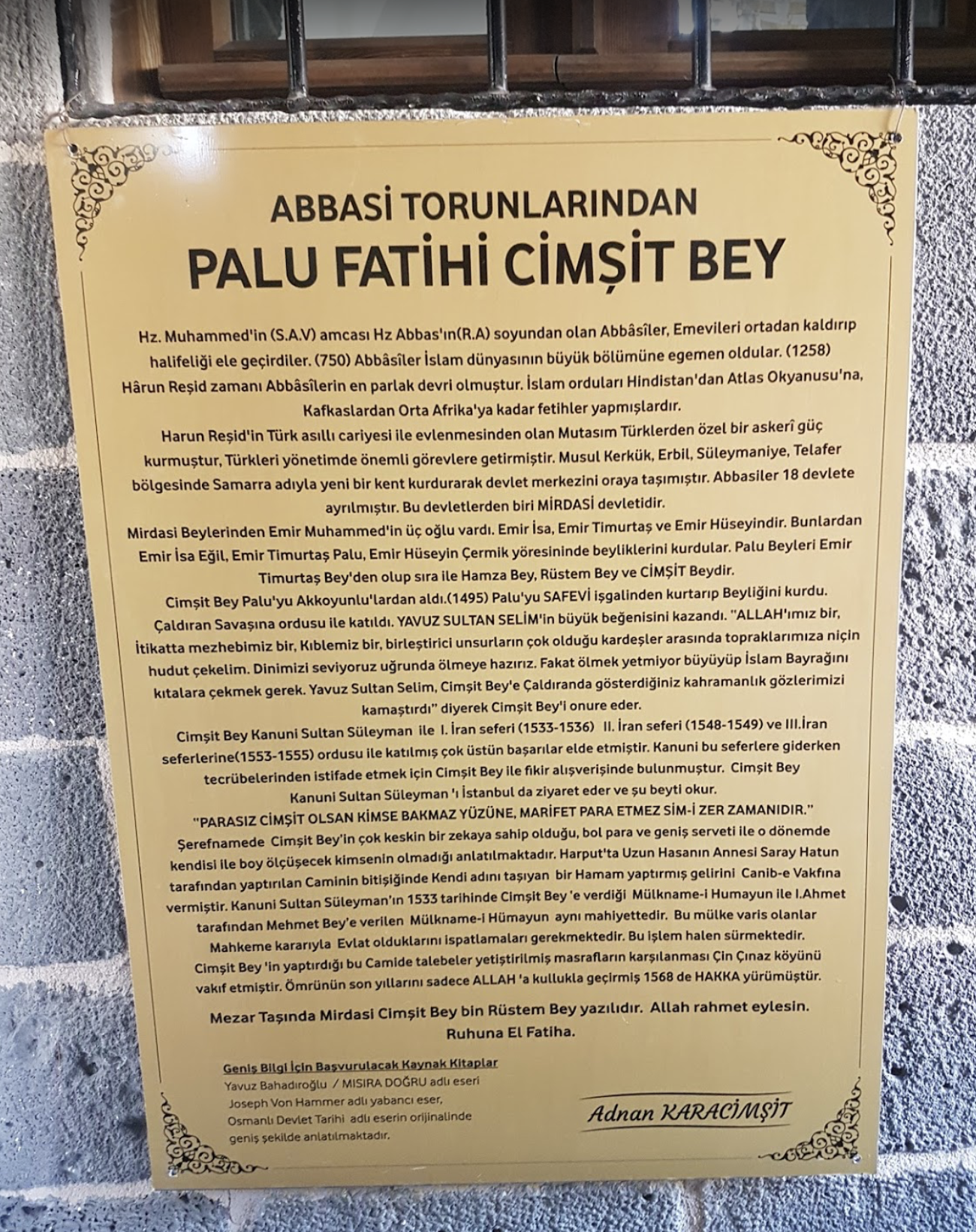 Palu Fatihi Çimşit Bey